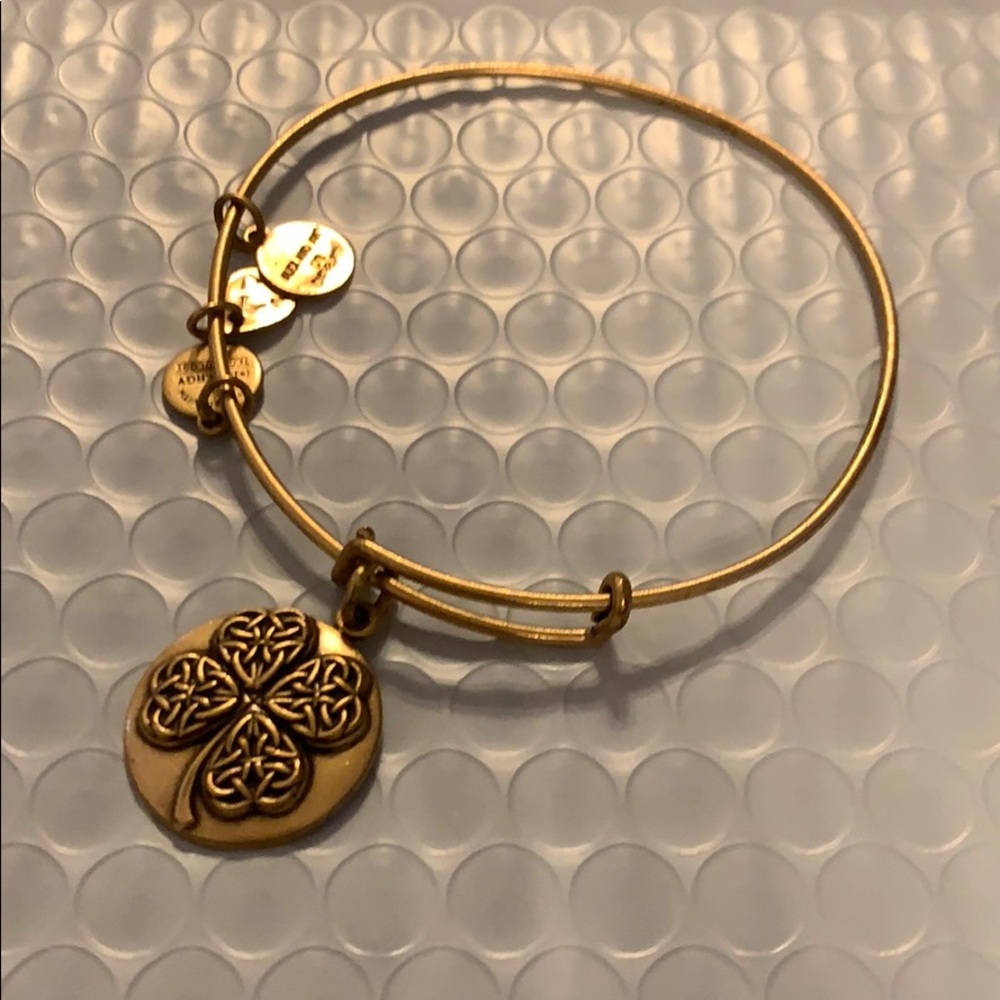 Alex and Ani bracelet with clover charm
